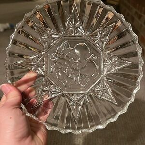 Vintage cut clear glass plate c.1932-1939